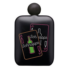 Barcraft Hip Flask Schnapps 145ml Black
