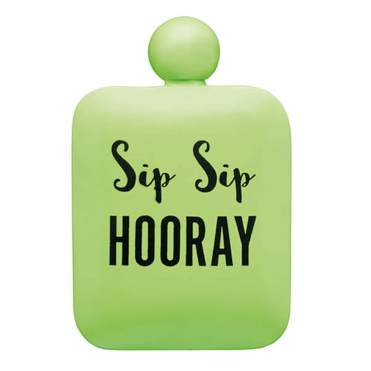 Barcraft Hip Flask Sip Sip Hooray 145ml Neon Green