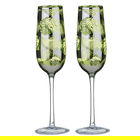 Artland Set of 2 Tropical Leaves Champagne Flutes