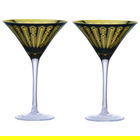 Artland Set of 2 Midnight Peacock Cocktail Glasses