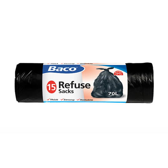 Baco 15 x 70L Tie Handle Refuse Sacks