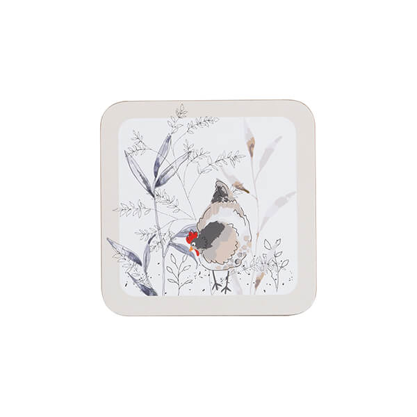 Price & Kensington Country Hens Set Of 4 Coasters