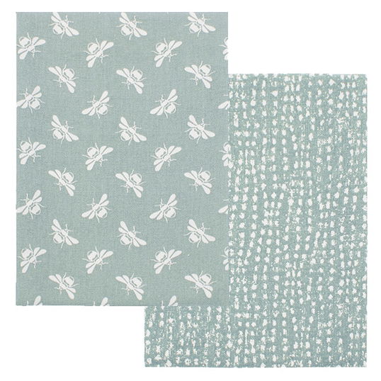 Walton & Co Moss Bee Tea Towel Set of 2