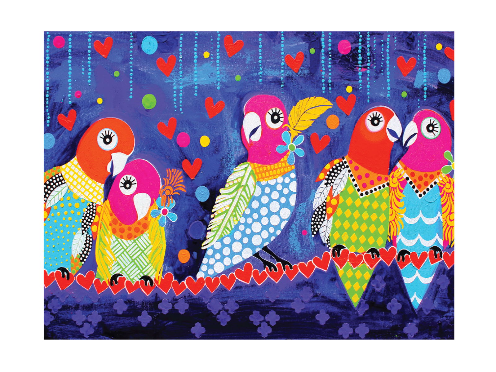 Maxwell & Williams Love Hearts Tea Towel Love Birds