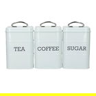 Living Nostalgia Vintage Blue Three Piece Storage Tin Set