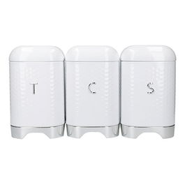 Lovello Textured Ice White Counter Top Storage Gift Set