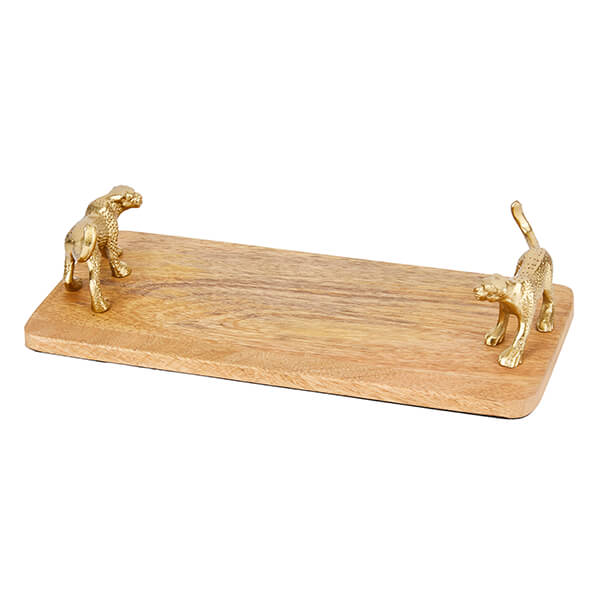 Artesa Rectangular Serving Board with Leopard Handles