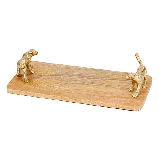 Artesa Rectangular Serving Board with Leopard Handles