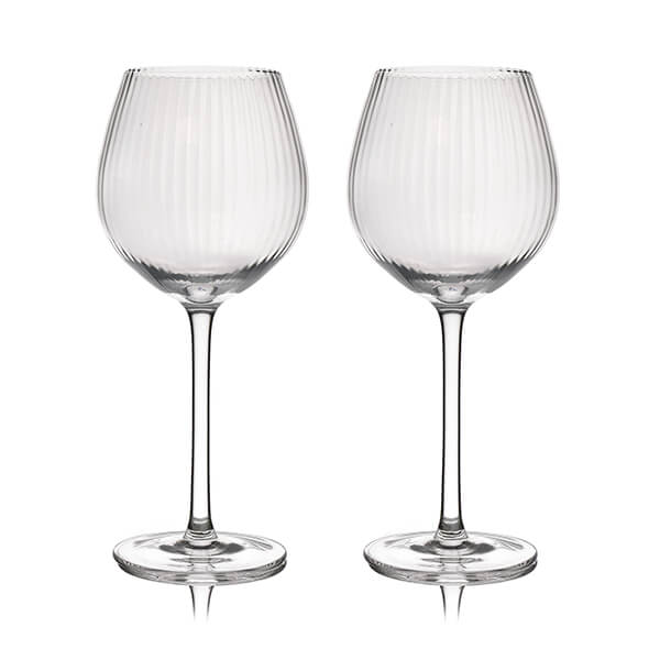 BarCraft Ridged Balloon Glasses Set of 2
