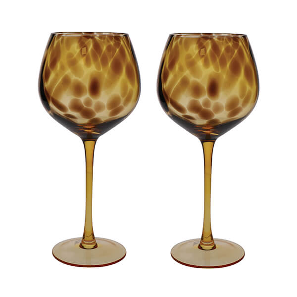 BarCraft Tortoise Shell Balloon Gin Glasses Set of 2
