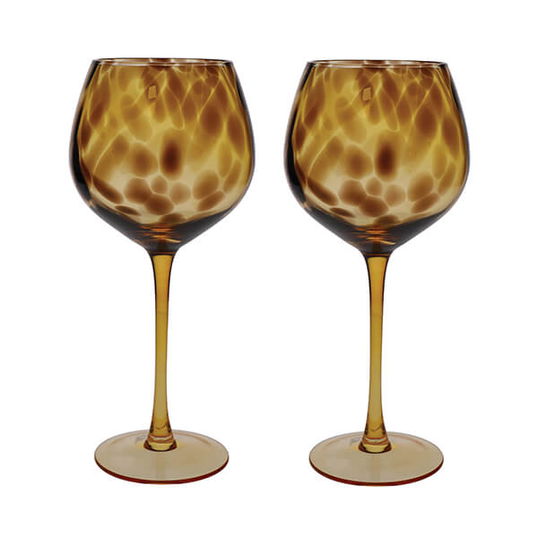 BarCraft Tortoise Shell Balloon Gin Glasses Set of 2