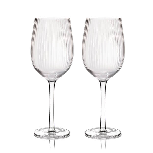 BarCraft Ridged Wine Glasses Set of 2