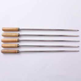 Spice Kitchen 53cm 8mm Wide Square Kebab Skewers for BBQ or Tandoor