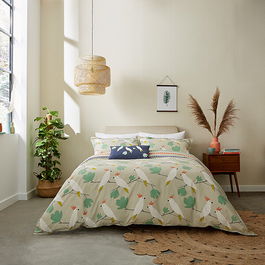 Scion Living Lovebirds Duvet Set Super King Size Flamenco