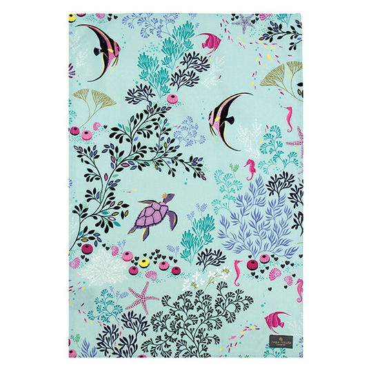 Sara Miller Underwater Tea Towel Turtle