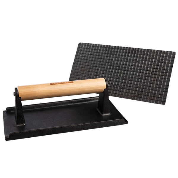 Tramontina Pre-Seasoned 22.5cm x12.5cm Cast Iron Rectangular Grill Press