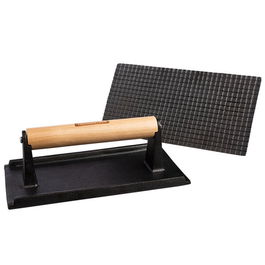 Tramontina Pre-Seasoned 22.5cm x12.5cm Cast Iron Rectangular Grill Press