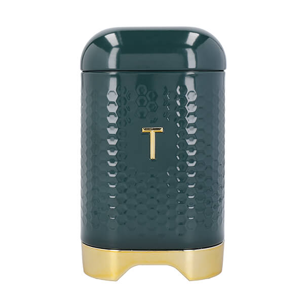 Lovello Textured Hunter Green Tea Canister