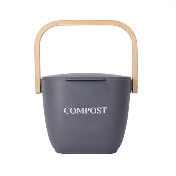 Natural Elements Bamboo Kitchen Compost Bin, Grey