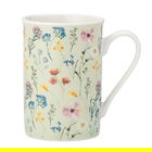 English Tableware Company Pressed Flowers Green Flare Rim Mug