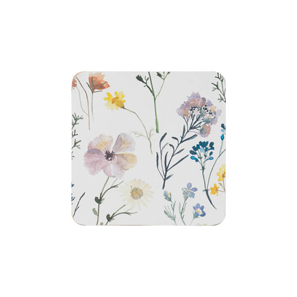 English Tableware Company Pressed Flowers Set of 4 Coasters