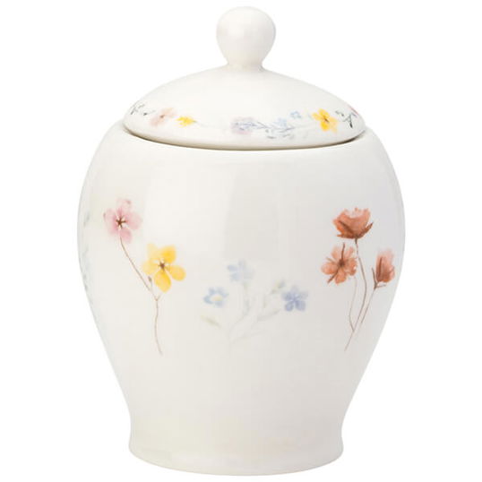 English Tableware Company Pressed Flowers Sugar Pot