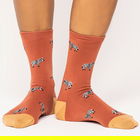Thought GOTS Organic Cotton Wild Animal Socks Plaster Orange Size 4-7
