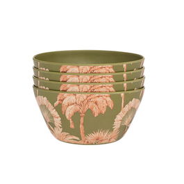 Eleanor Bowmer Set Of 4 Melamine Bowl Green Plams