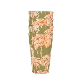 Eleanor Bowmer Set Of 4 Melamine Green Palms Tumblers