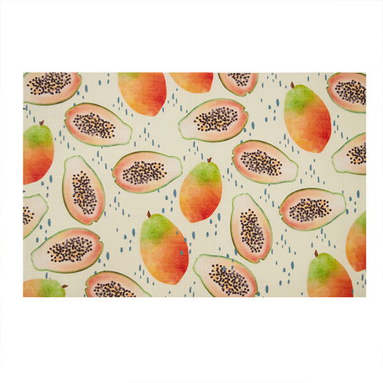 Papaya Bliss Set of 2 Vinyl Mats