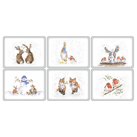 Wrendale Designs Christmas Collection Placemats Set Of 6