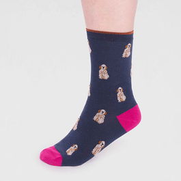 Thought Slate Blue Kenna Bamboo Dog Socks Size 4-7