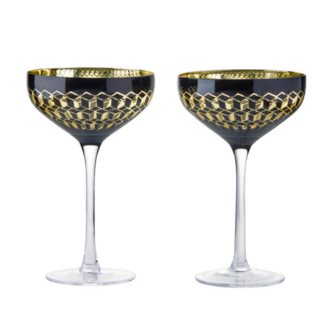 Artland Set of 2 Cubic Champagne Saucers