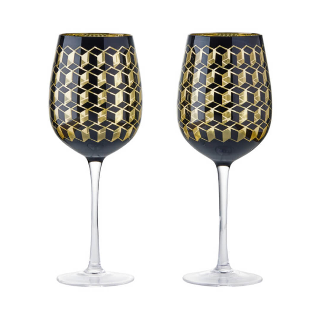 Artland Set of 2 Cubic Wine Glasses
