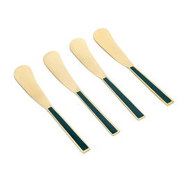 Artesa Enamel Butter Spreader Set Of 4 Green