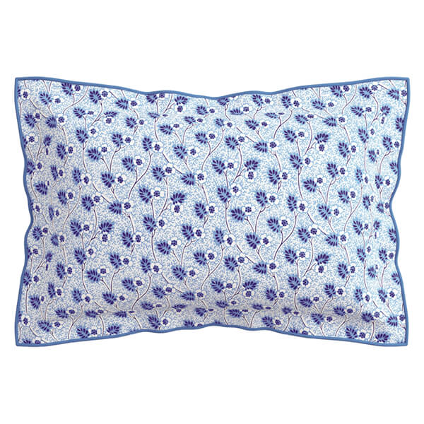 V&A Swanwick Oxford Pillowcase Indigo Blue & White