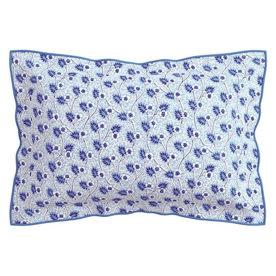 V&A Swanwick Oxford Pillowcase Indigo Blue & White