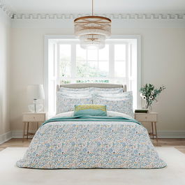 V&A Wildflower Walk Duvet Cover Single Aqua
