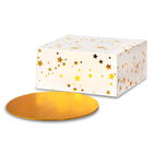 Anniversary House Gold Star Cake Box 10` & Board Kit Foil