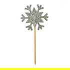 Anniversary House Glitter Snowflake Cupcake Toppers Silver