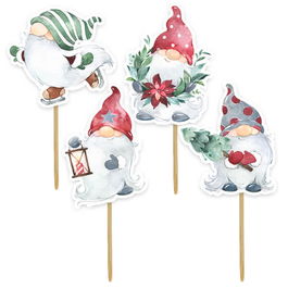 Anniversary House Christmas Gonk Cupcake Toppers
