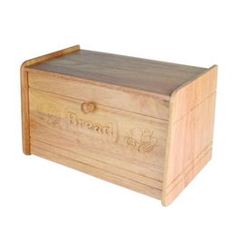 Rubber Wood Carved Bread Bin