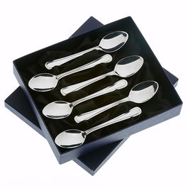 Arthur Price of England Bead Sovereign Stainless Steel Set of 6 Teaspoons
