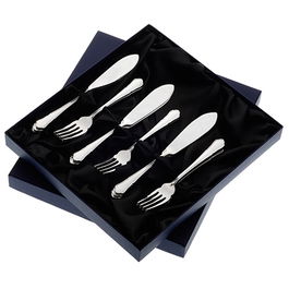 Arthur Price of England Dubarry Sovereign Silver Plate Set of 8 Pairs Of Fish Eaters