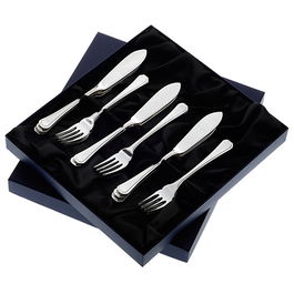 Arthur Price of England Grecian Sovereign Silver Plate Set of 8 Pairs Of Fish Eaters