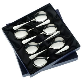Arthur Price Rattail Sovereign Silver Plate Set of 6 Fruit Spoons