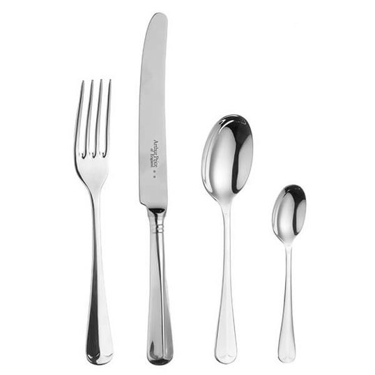 Arthur Price of England Sovereign Silver Plate Rattail 24 Piece Cutlery Box Set