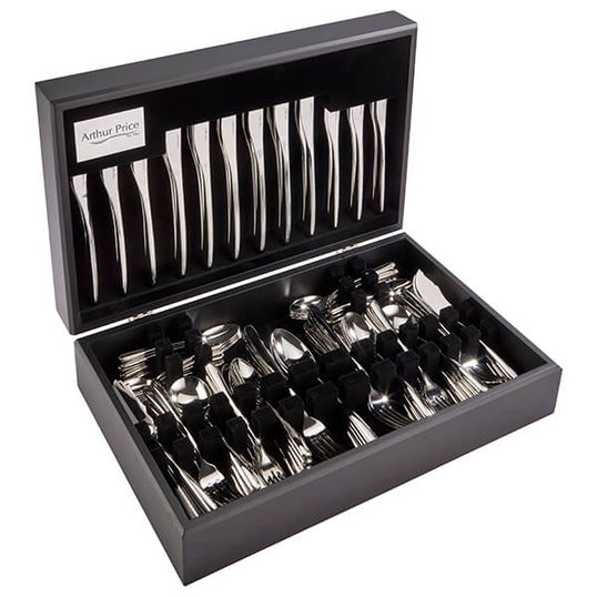 Arthur Price Signature Echo 124 Piece 12 Person Canteen Set plus FREE Set of 12 Tea Spoons