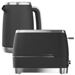 Beko Black & Chrome Cosmopolis 1.7L Kettle And 2 Slice Toaster Set