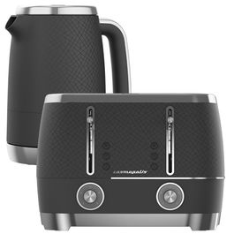 Beko Black & Chrome Cosmopolis 1.7L Kettle & 4 Slice Toaster Set
